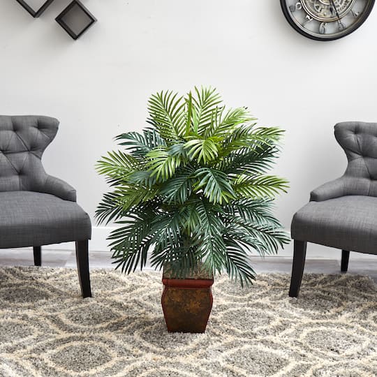 3.16ft. Areca Plant with Decorative Red Planter